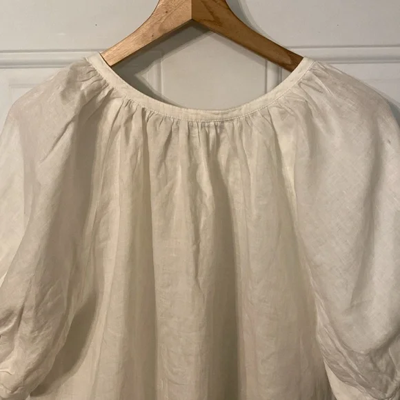 NWOT Sundance Graceful Days White 100% Linen Button Top - Picture 12 of 15